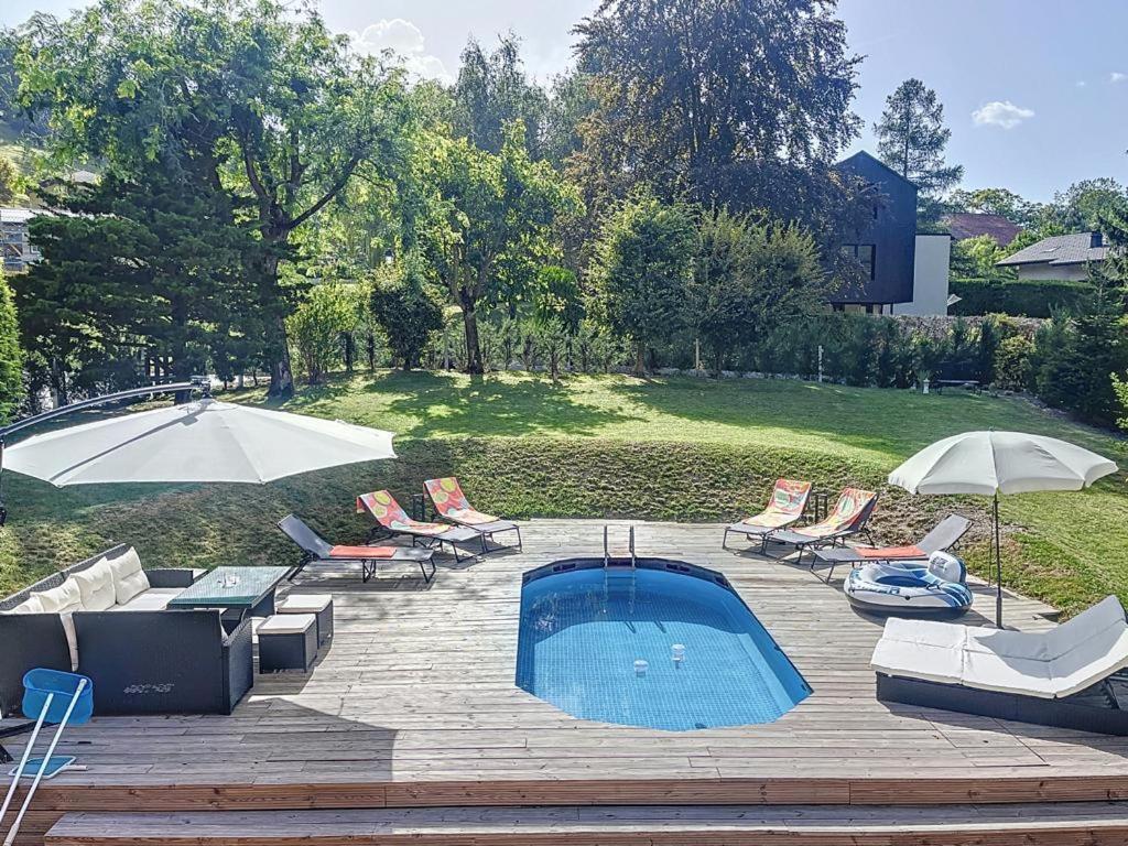 Appartement Moderne Avec Terrasse Et Piscine A Chatel Sur Bex Exterior foto
