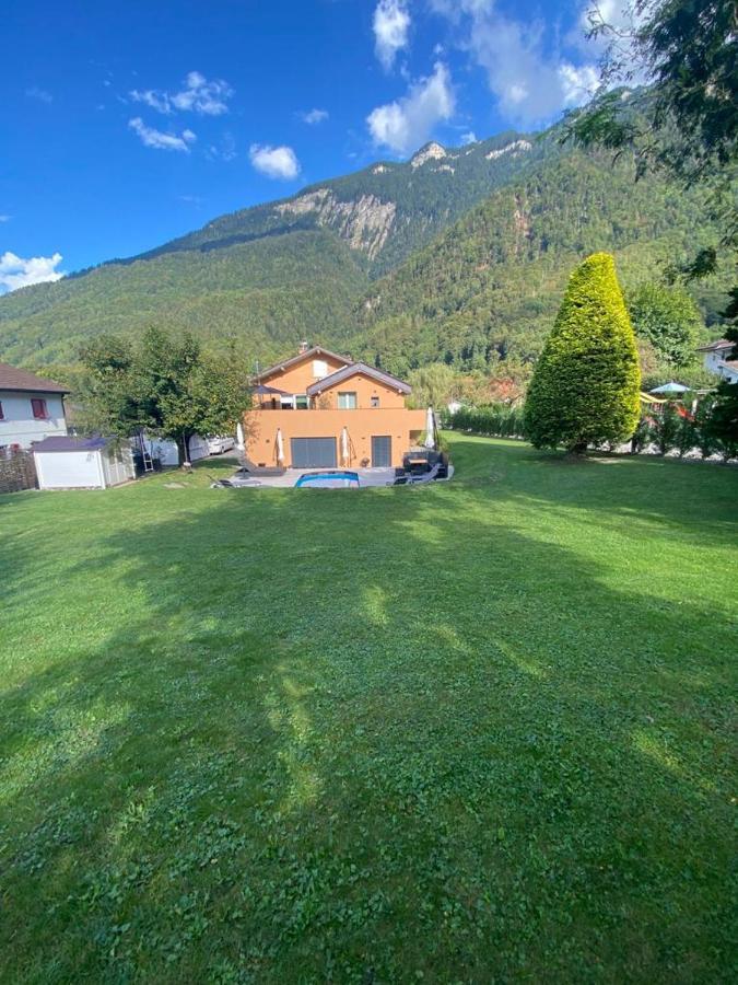 Appartement Moderne Avec Terrasse Et Piscine A Chatel Sur Bex Exterior foto